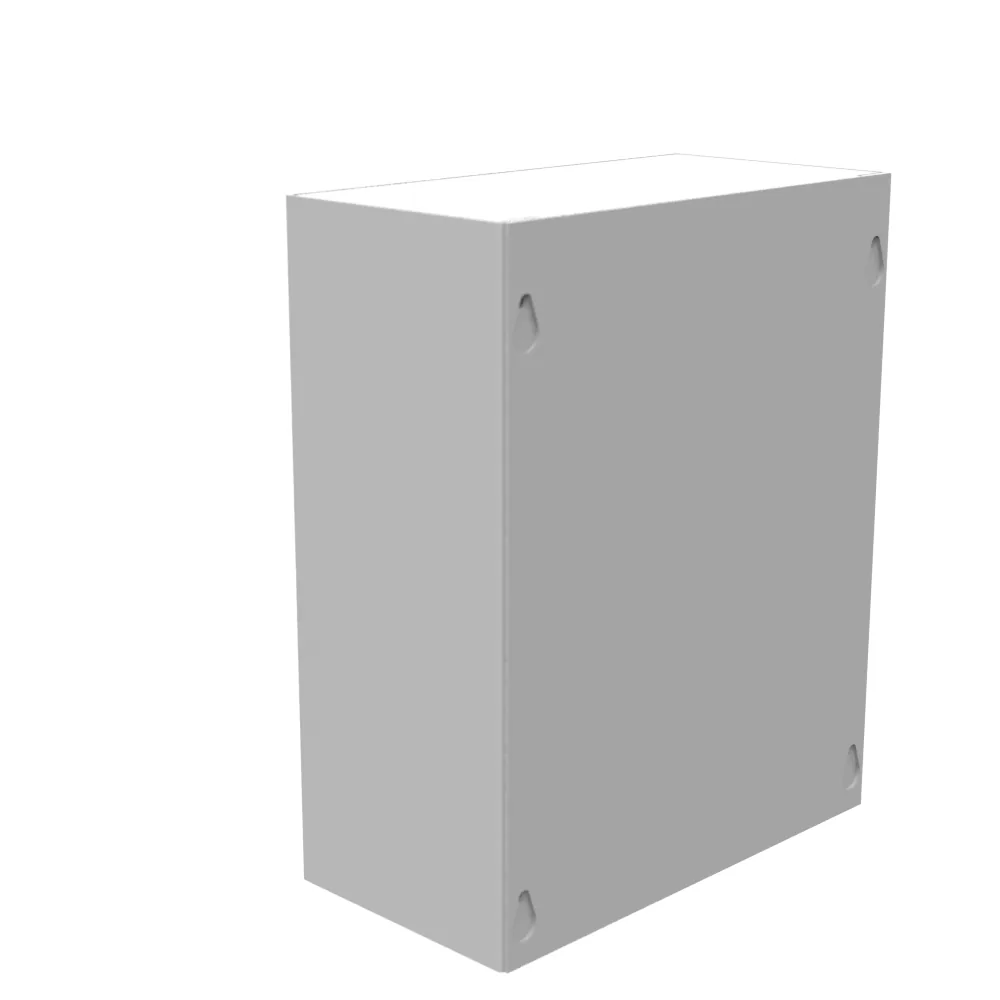 10X4X8 Tapa atornillada Aprobado UL Tipo 1 Acero sin troqueles Gris ANSI 61 Tapa en blanco instalada