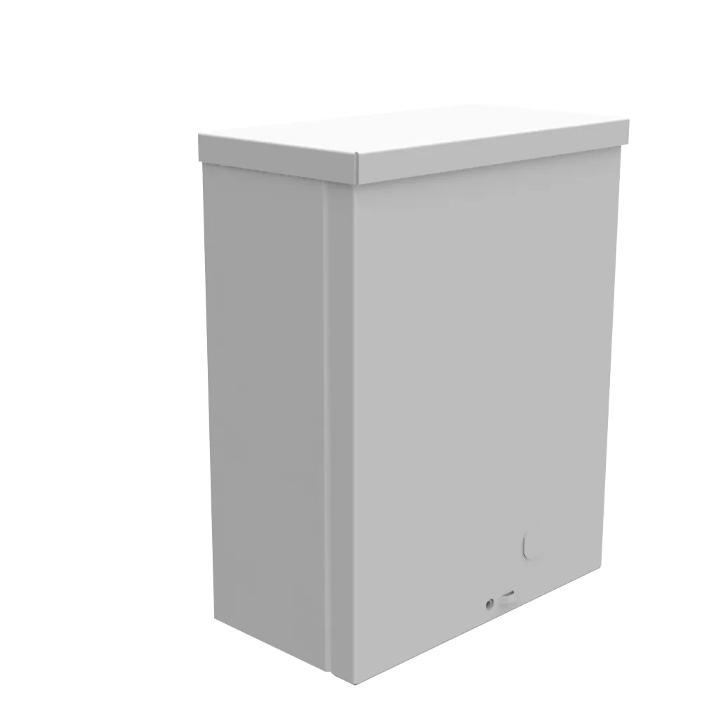 10X4X8 Screw Cover UL Listed Type 3R Steel No Knockouts ANSI 61 Gray Quad D Knockout for Lock