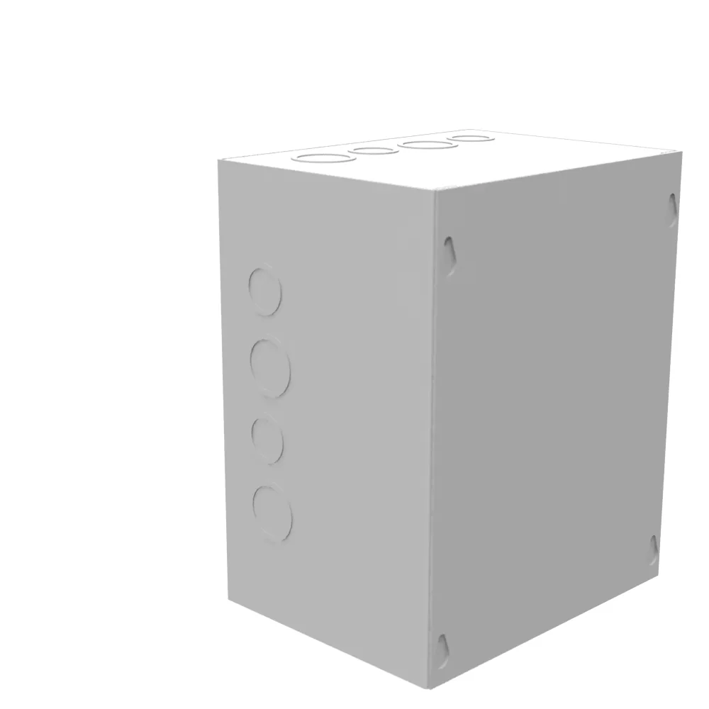 10X6X8 Tapa Atornillada Certificada UL Tipo 1 Acero Troqueles Gris ANSI 61 Tapa en Blanco Instalada