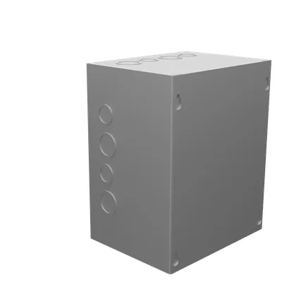 10x6x8 Screw Cover Type 1 UL Listed Steel Knockouts No Paint Cover with Teardrop Slots Mounting Holes in Back