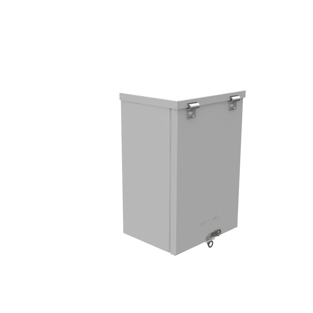12x6x8 Hinge Cover Type 3R UL Listed Steel Knockouts ANSI 61 Gray Formed Hinges Padlocking Flip Latch Emboss Mounting Holes in Back