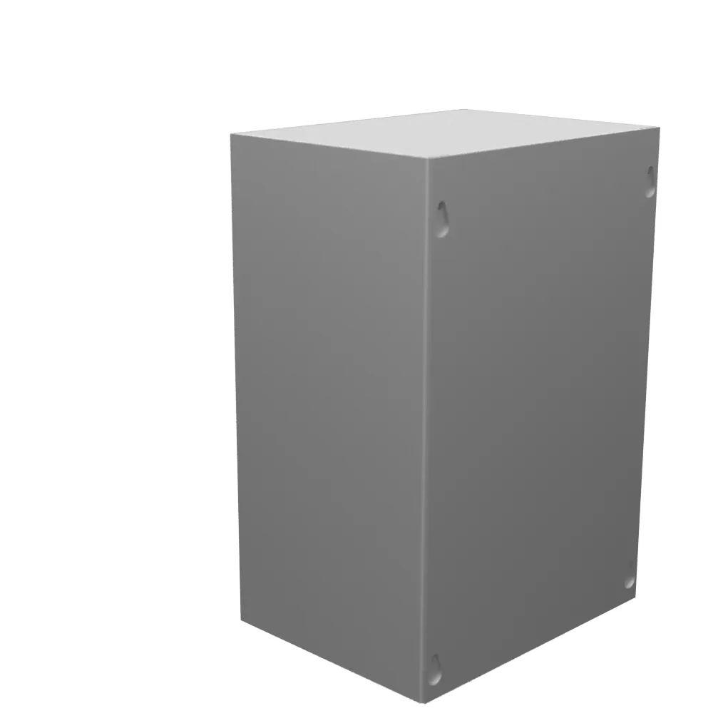 12x6x8 Screw Cover NEMA 1 Steel No Knockouts No Paint Cover with Teardrop Holes Mounting Holes in Back