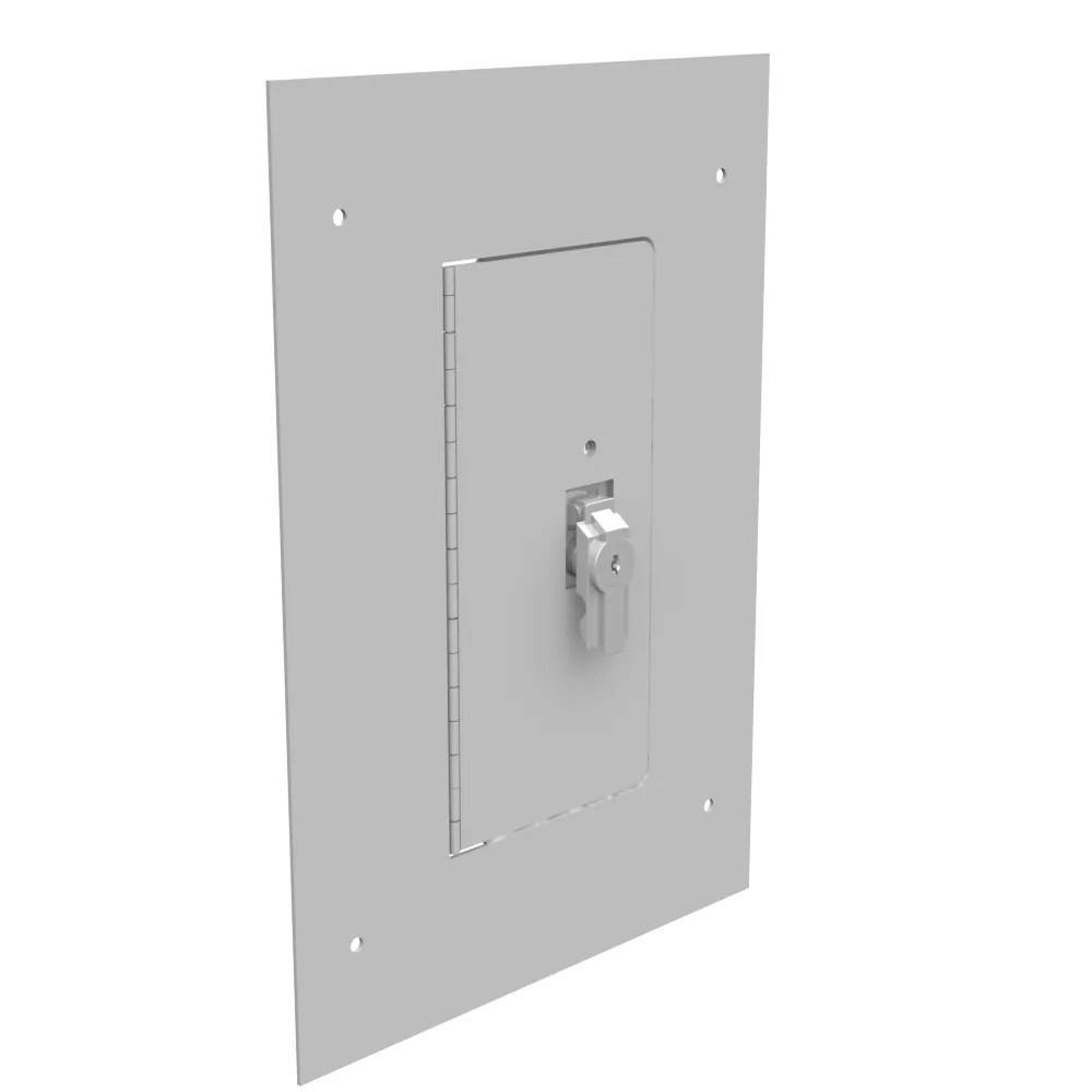 Flush Mount Cover Type 1 8x12 Screw Cover ANSI 61 Gray Steel Hinged Door Keylocking Slam Latch