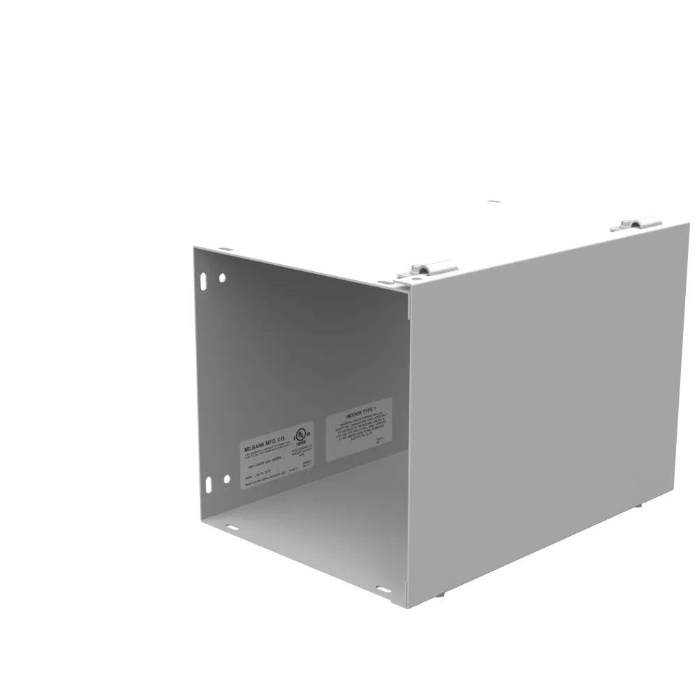 8X12X8 Hinge Cover Wireway UL Listed Type 1 Steel No Knockouts ANSI 61 Gray