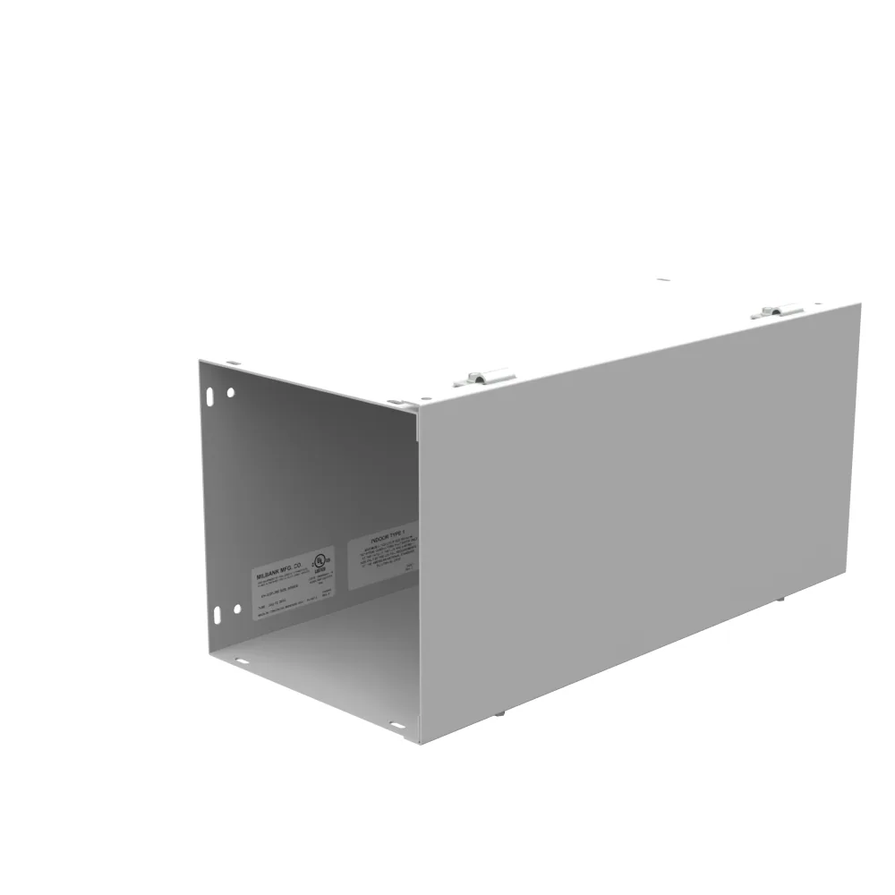 8x18x8 Hinge Cover Gutter Type 1 UL Listed Steel No Knockouts ANSI 61 Gray