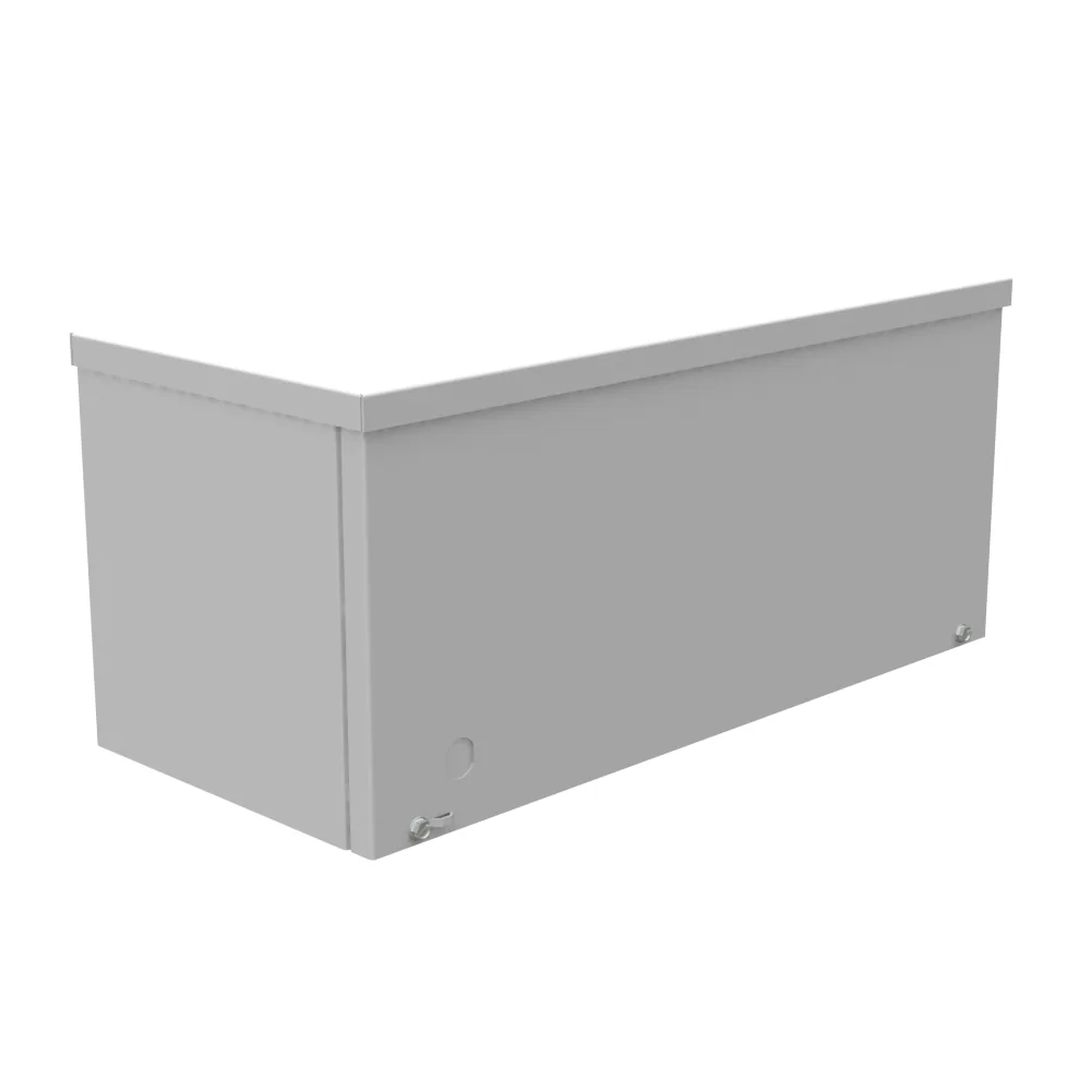 8X18X8 Screw Cover Wireway UL Listed Type 3R Steel No Knockouts ANSI 61 Gray Quad D Knockout for Lock