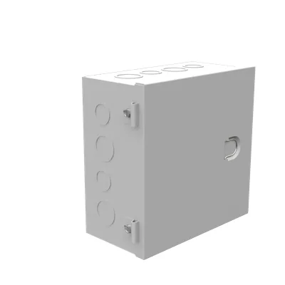 8X4X8 Hinge Cover UL Listed Type 1 Steel Knockouts ANSI 61 Gray Pull Handles