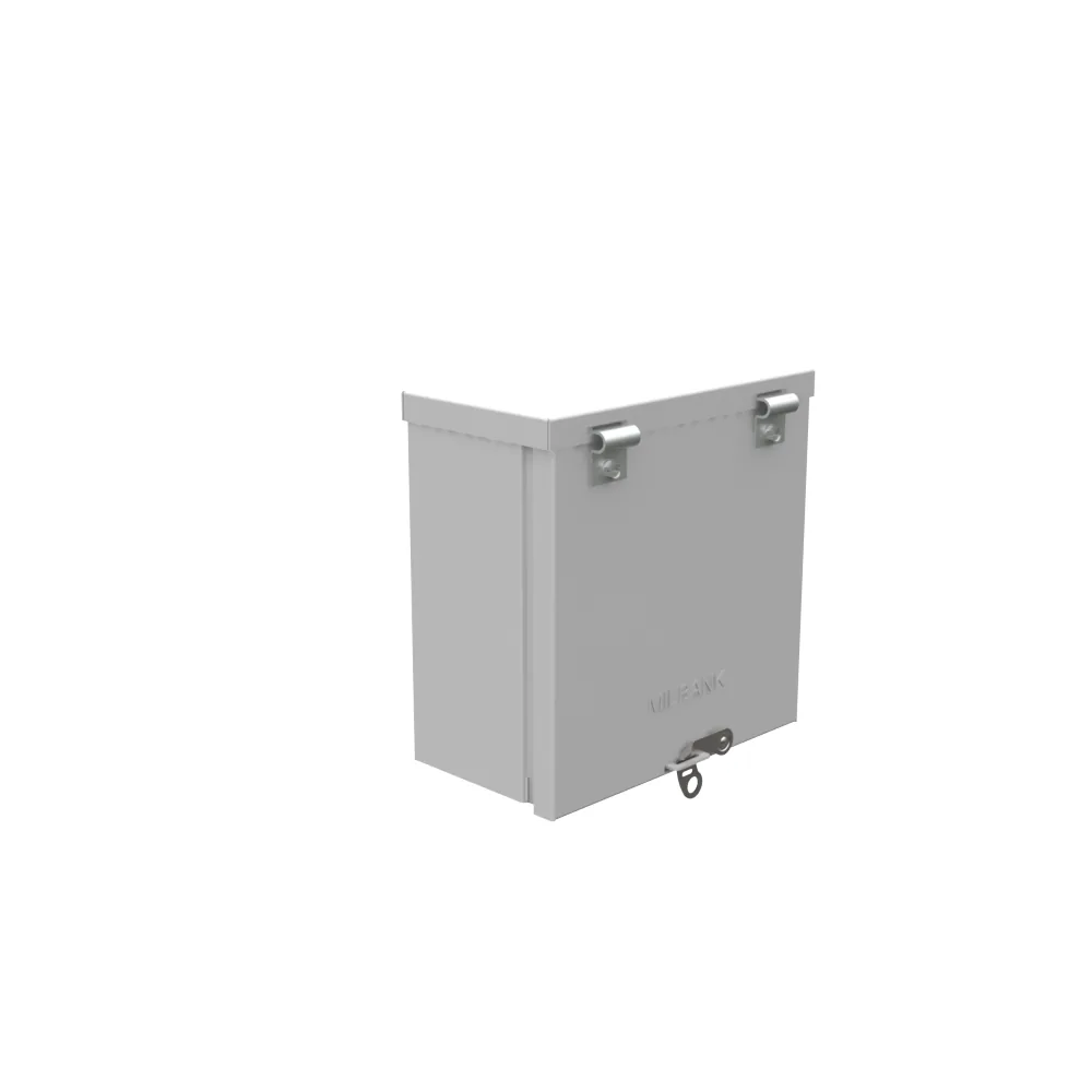 8X4X8 Hinge Cover UL Listed Type 3R Steel Knockouts ANSI 61 Gray Padlocking Flip Latch