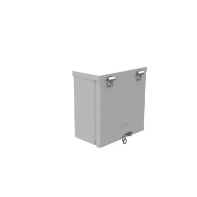 8X4X8 Hinge Cover UL Listed Type 3R Steel Knockouts ANSI 61 Gray Padlocking Flip Latch
