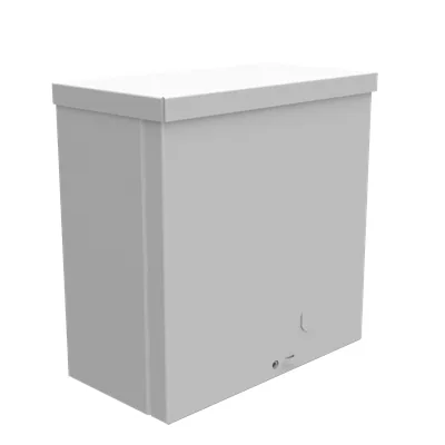 8X4X8 Screw Cover UL Listed Type 3R Steel No Knockouts ANSI 61 Gray Quad D Knockout for Lock