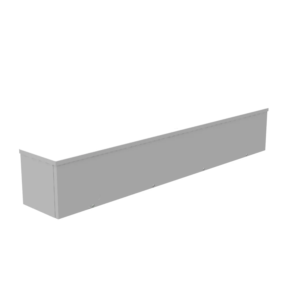 8X48X8 Screw Cover Wireway UL Listed Type 3R Steel No Knockouts ANSI 61 Gray Quad D Knockout for Lock