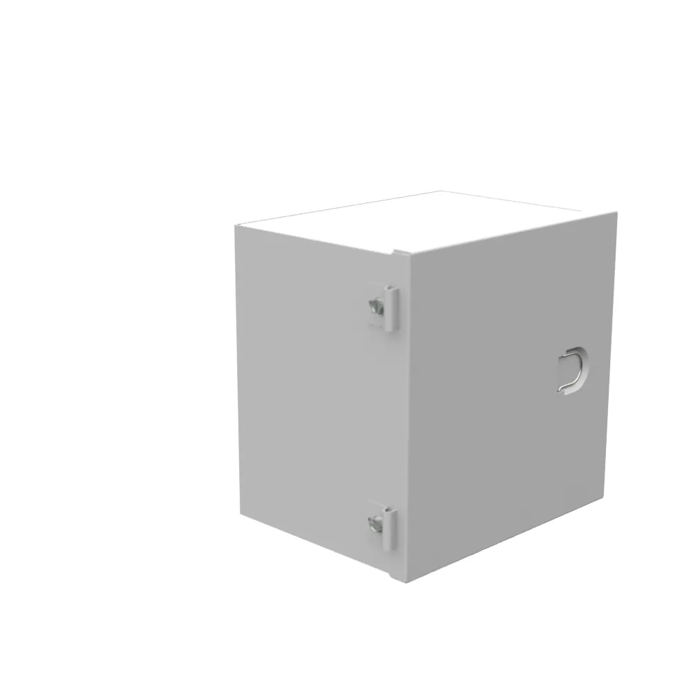 8X6X8 Hinge Cover UL Listed Type 1 Steel No Knockouts ANSI 61 Gray Pull Handles