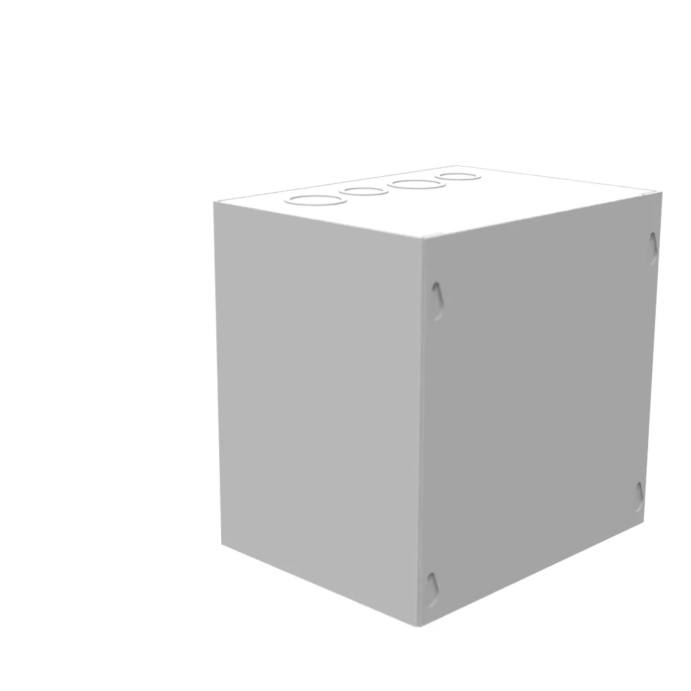 Gabinete 8X6X8 Tapa Atornillada UL Tipo 1 Acero Troqueles Sí Gris ANSI 61 Tapa en Blanco Instalada