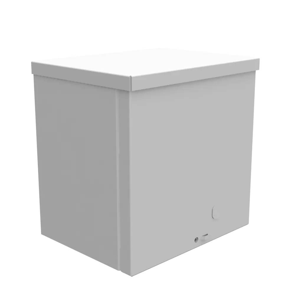 8X6X8 Screw Cover UL Listed Type 3R Steel No Knockouts ANSI 61 Gray Quad D Knockout for Lock