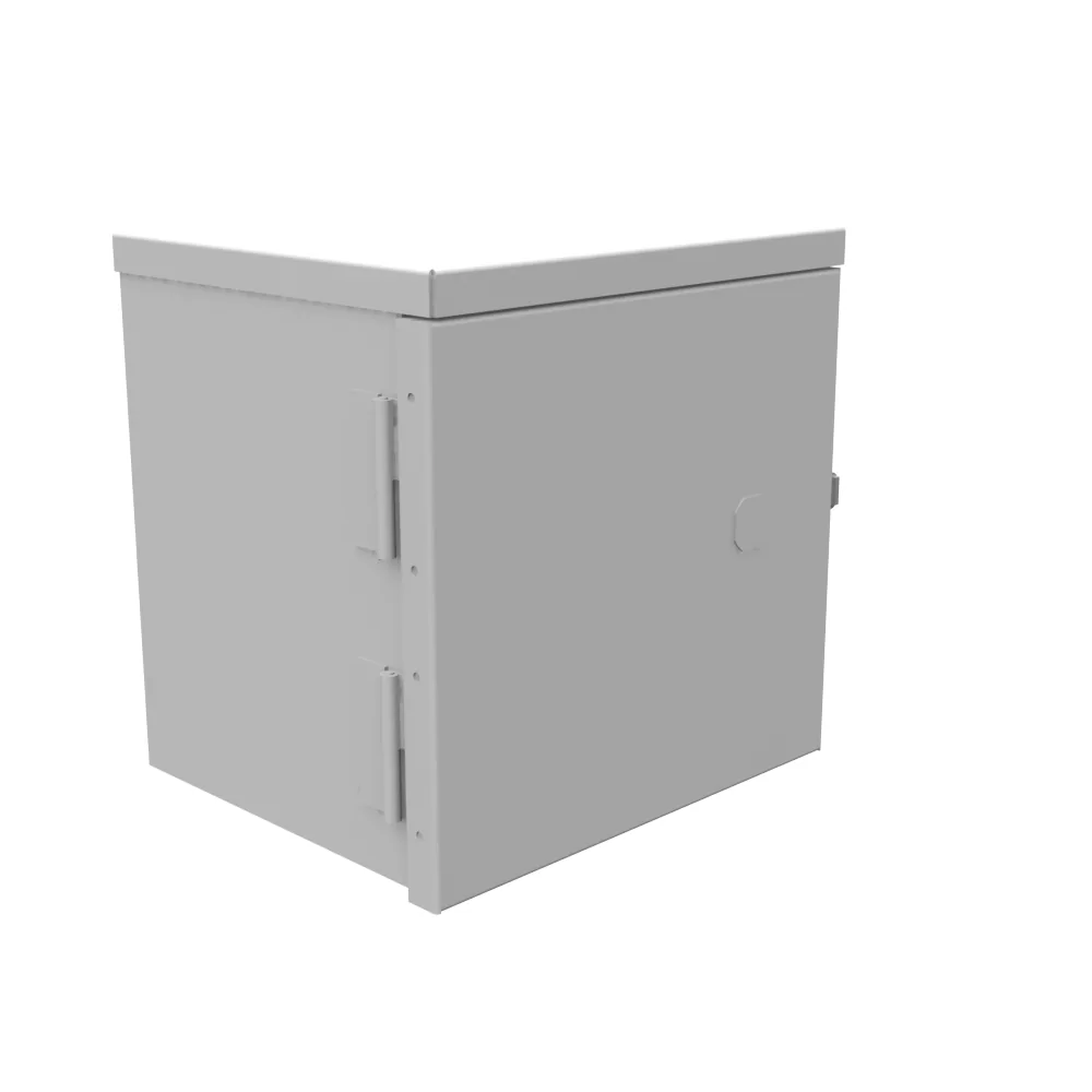 8X6X8 Telephone Cabinet UL Listed Type 3R Steel Knockouts ANSI 61 Gray Back Panel Weld Studs Padlocking Draw Latch Quad D Knockout for Lock