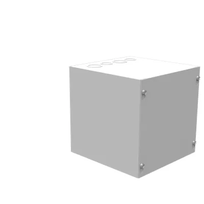 8X8X8 Screw Cover UL Listed Type 1 Steel Knockouts ANSI 61 Gray Blank Cover Installed