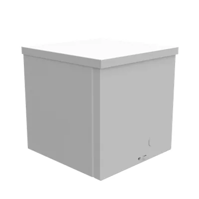 8X8X8 Screw Cover UL Listed Type 3R Steel No Knockouts ANSI 61 Gray Quad D Knockout for Lock