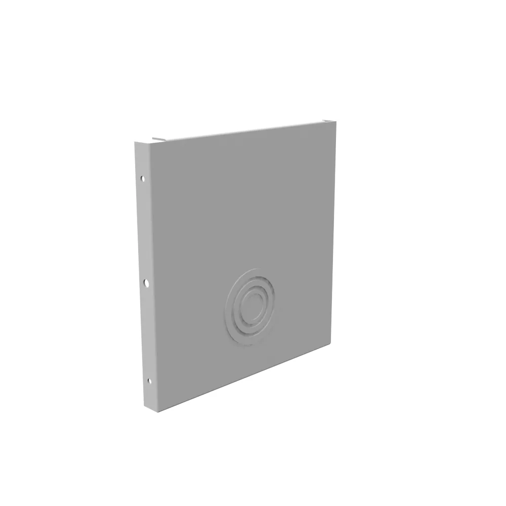 Tapa final de ducto cuadrado 8x8 Tapa atornillada Tapa embisagrada Gris ANSI 61 Acero Con troqueles