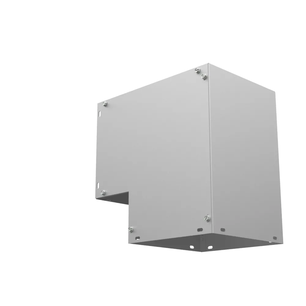 Codo ducto cuadrado 90° acceso lateral tipo 1 8x8 tapa atornillada acero sin pintar sin troqueles