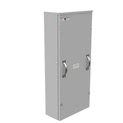 400 AMP 3 PH 600 VOLT 16INX36INX7IN PNTD STL NO KO LIFT OFF SCR FRONT .5-13 STUDS 1 LUG PER LND - 4-600KCMIL 10K AIC