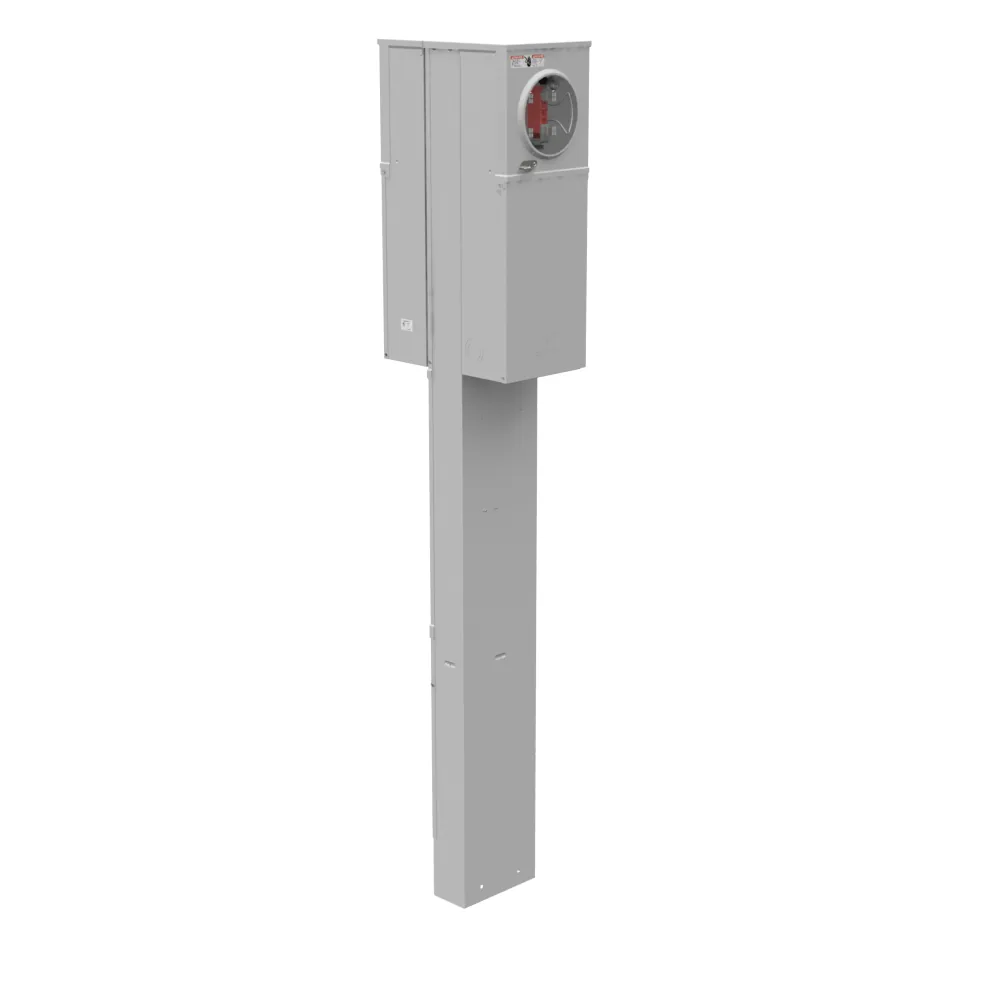 4 TERMINALES SIN ANILLO TAPA PLANA BYPASS TIPO CUERNO 2-INTERRUPTORES PRINCIPALES DE 100 AMP SERIE CABLEADOS PEDESTAL DOBLE ENTERRAMIENTO DIRECTO