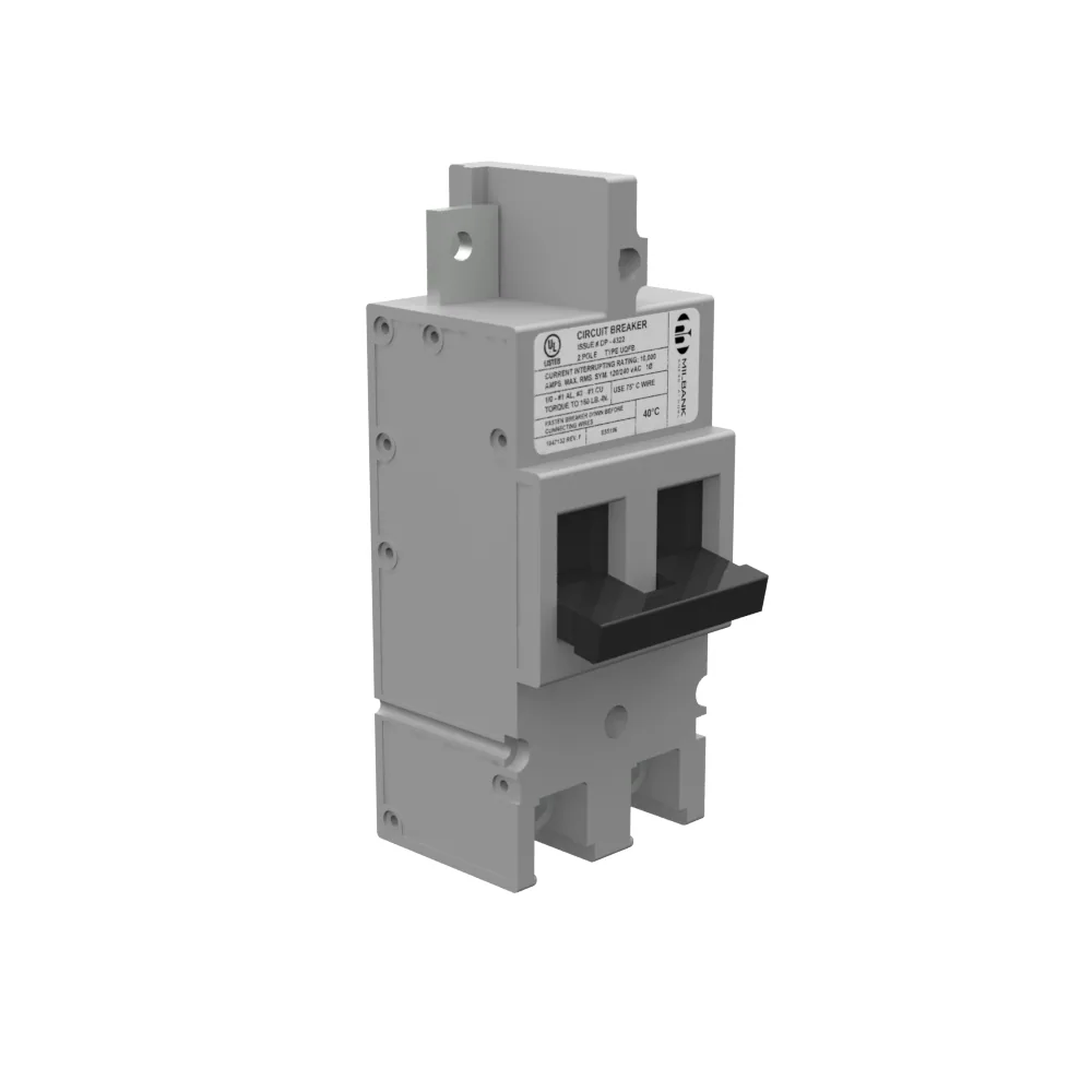 MILBANK 200 AMP 2 POLOS 120-240V ATORNILLADO 10KAIC ESPIGA CON CORTE EN LOS LADOS