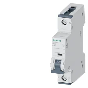 Interruptor termomagnético riel DIN 1 polo 10 A curva C 6 kA