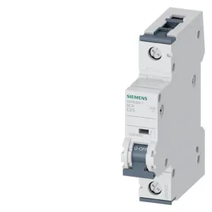 Interruptor termomagnético riel DIN 1 polo 25 A curva C 6 kA
