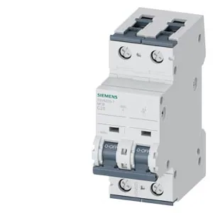 Interruptor termomagnético riel DIN 2 polos 20 A curva C 6 kA