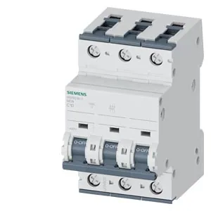 Interruptor termomagnético riel DIN 3 polos 10 A curva C 6 kA