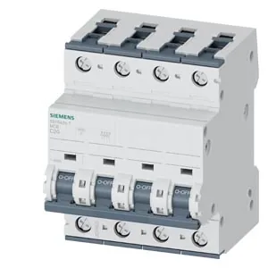 Interruptor termomagnético riel DIN 4 polos 20 A curva C 6 kA