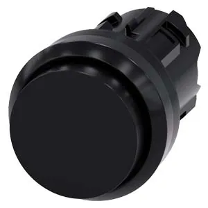 Botón pulsador 22 mm redondo de plástico, negro