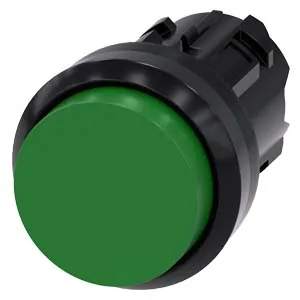 Pushbutton 22 mm round plastic, green