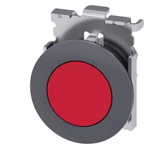 Pushbutton 30 mm round, matte metal face, red