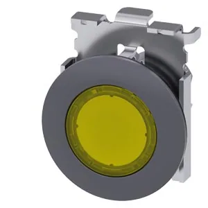 Lámpara de señalización 30 mm redonda, frente metálico, verde