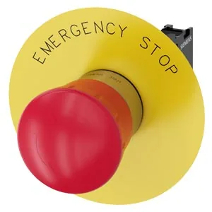 Pulsador tipo hongo de paro de emergencia 22 mm redondo, metálico