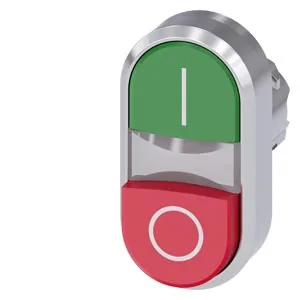 Double illuminated pushbutton (double key) 22 mm round, metal front