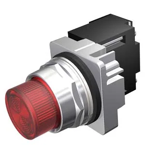 Pilot light, red, 120 V, incandescent