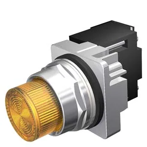 Luz piloto, ámbar, 120 V, incandescente