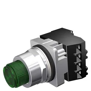 Pulsador iluminado momentáneo, verde, 120 V, 1NA+1NC