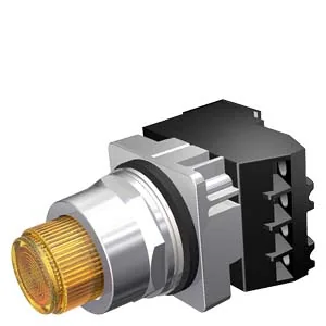 Pulsador iluminado momentáneo, ámbar, 120 V, 1NA+1NC