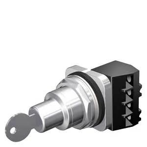Interruptor selector con llave 2 posiciones, leva A, montado, retorno
