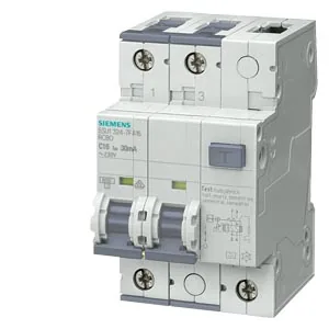 Interruptor termomagnético diferencial RCBO 2 polos 6 A curva C 30 mA 10 kA