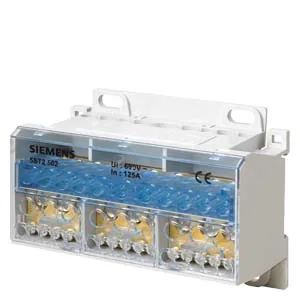 Bloque distribuidor 4 polos, 125 A, 690 V