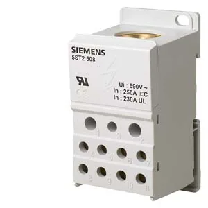 Bloque distribuidor 1 polo, 250 A, 690 V