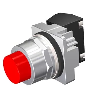 Pulsador de mando 30 mm, acabado cromado, servicio pesado