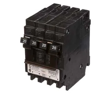 Interruptor termomagnético combinado dos 20 A 1 polo y uno 20 A 2 polos 10 kA tipo QT