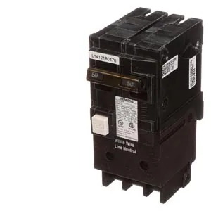 Interruptor termomagnético con falla a tierra GFCI 2 polos 50 A 120/240 V 10 kA tipo QPF