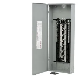 Centro de carga trifásico zapata principal 42 espacios 60 circuitos 225 A barra de aluminio intemperie