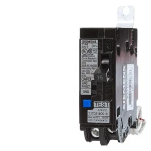 Interruptor termomagnético con protección AFCI 1 polo 15 A, tipo BL
